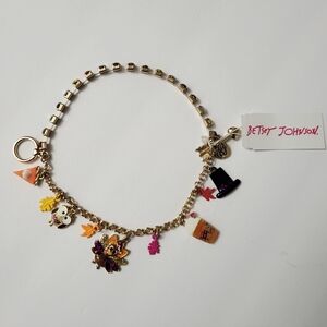Betsey Johnson Thanksgiving Halloween Themed Multicolor Charm Bracelet New